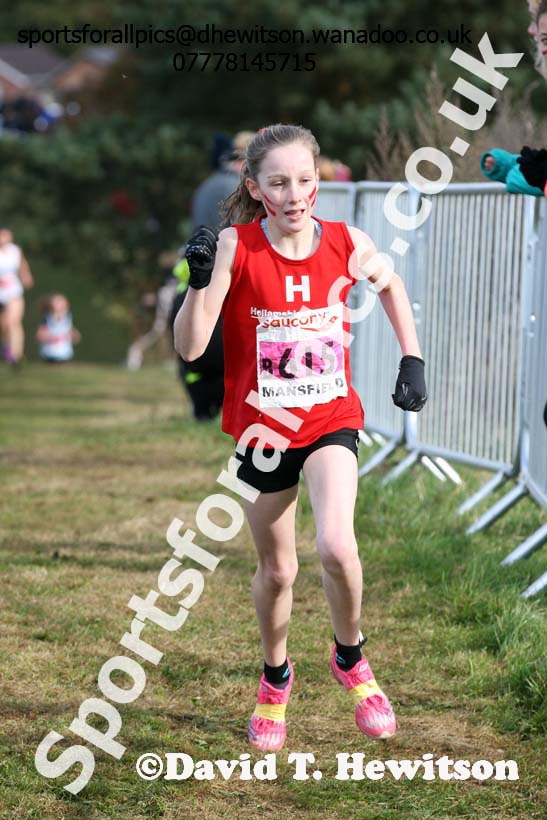 Girls under-13s, 2016 National Cross Country Relays, Berry Hill Park, Mansfield. Photo: David T. Hewitson/Sports for All Pics